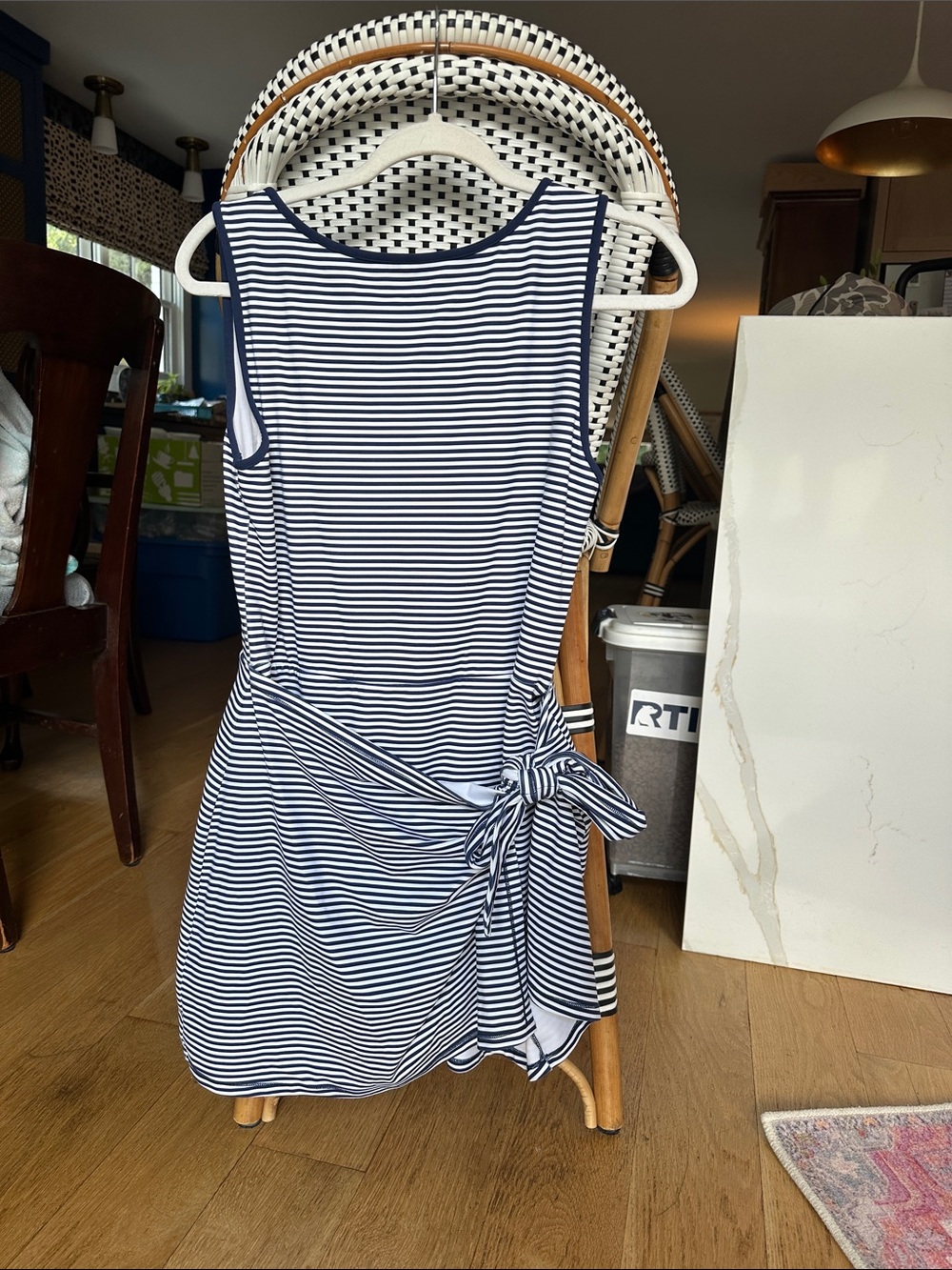 Abercrombie and Fitch YPB Blue/White Striped Tie Waist Skort Dress Size L